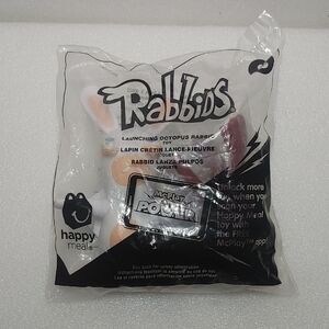 Launching Octopus Rabbid Plush Toy - White & Pink